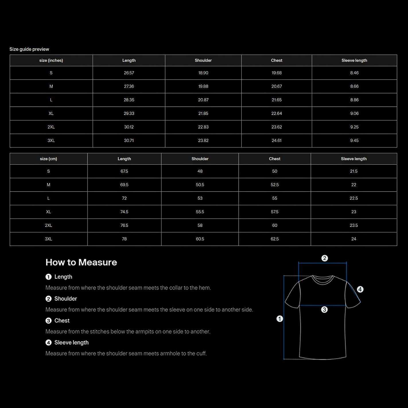 Size chart