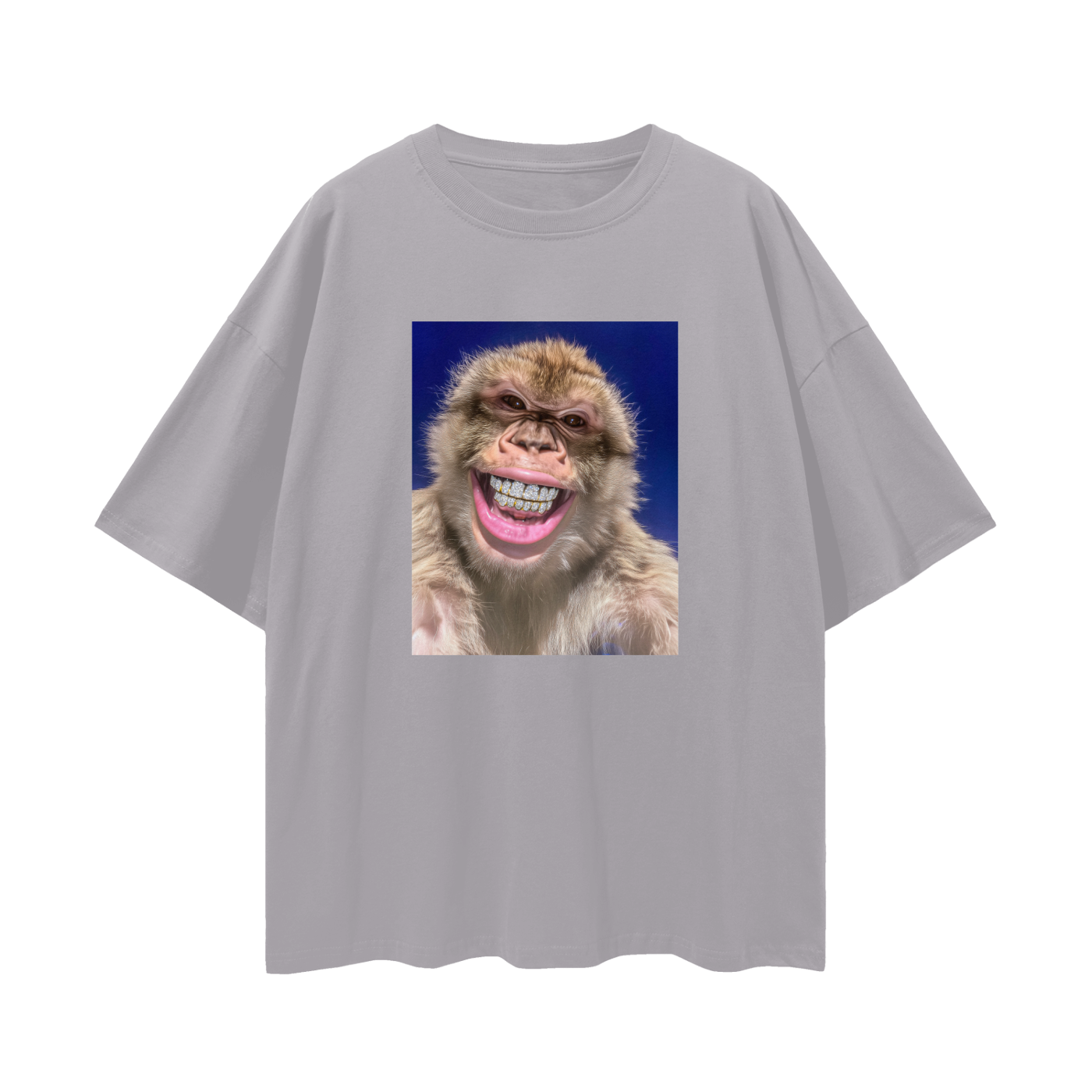 Barbary Macaque Monkey with Diamond Grillz